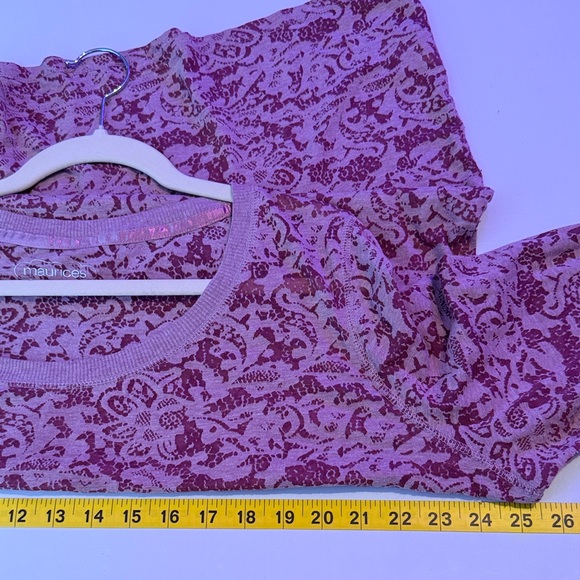 Maurices Mauve Patterned Long Sleeve Top Size 2 - Picture 9 of 13